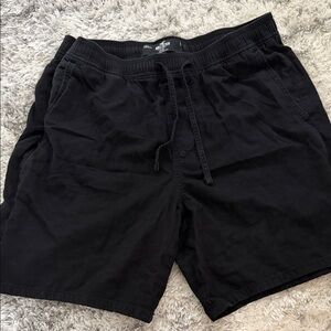 Hollister Men's Black Elastic Waist Drawstring Shorts